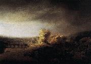 Rembrandt Peale Landscape with a Long Arched Bridge oil painting